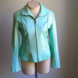 MARC NEW YORK Pieced Fitted Leather Jacket